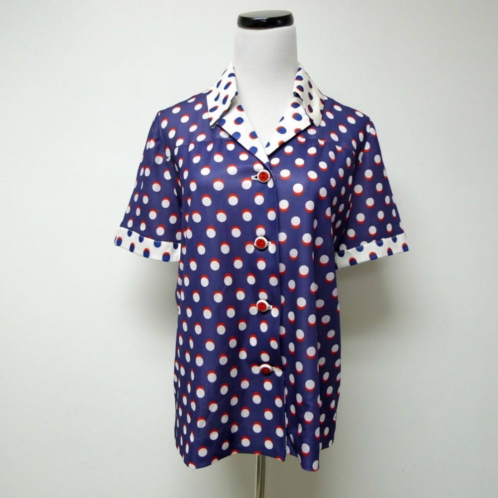 VTG 60s Cabot dotted button down shirt
